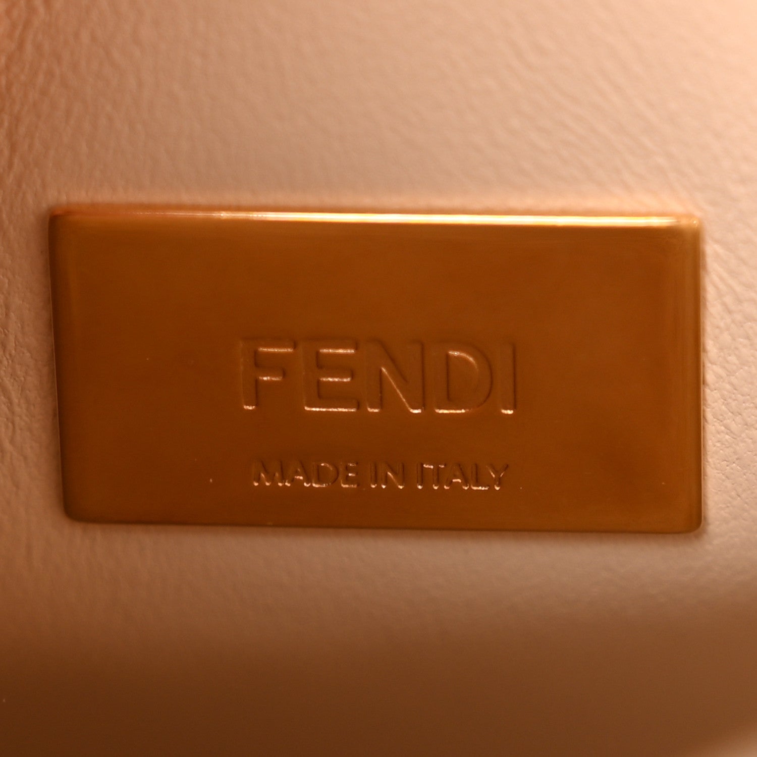 Fendi Nappa Interlace Mini Peekaboo Iconic Satchel Camelia 7 of 11