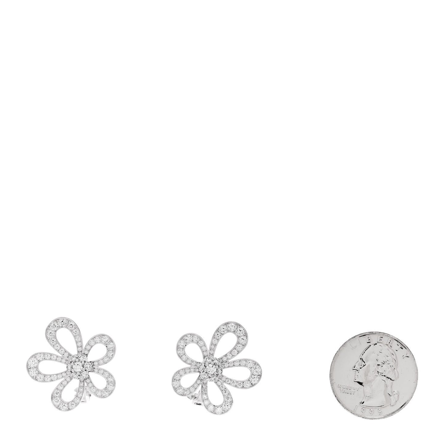 18K White Gold Diamond Flowerlace Earrings