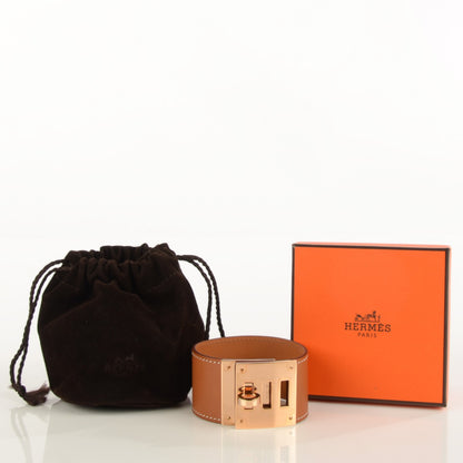 Hermes Natural Barenia Kelly Dog Cuff 4 of 6