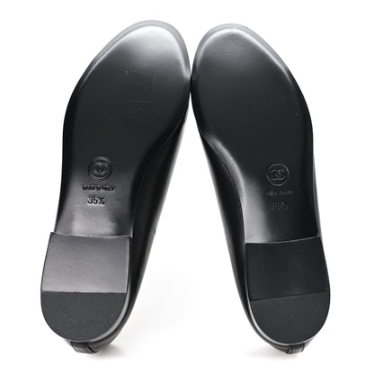 Chanel Lambskin Patent CC Cap Toe Ballerina Flats 35.5 Black 6 of 10