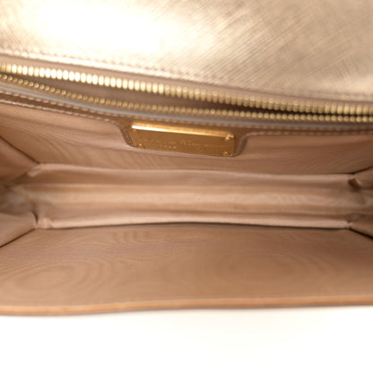 Salvatore Ferragamo Hammered Calfskin Ginny Shoulder Bag Gold 5 of 12