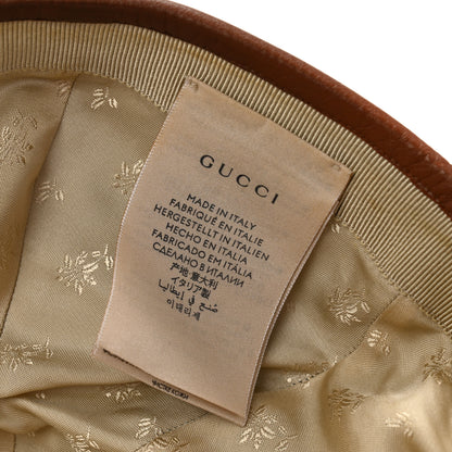 Gucci Washed Jacquard Denim Nappa GG Monogram Oscar Baseball Hat XL Denim Cuir 8 of 9