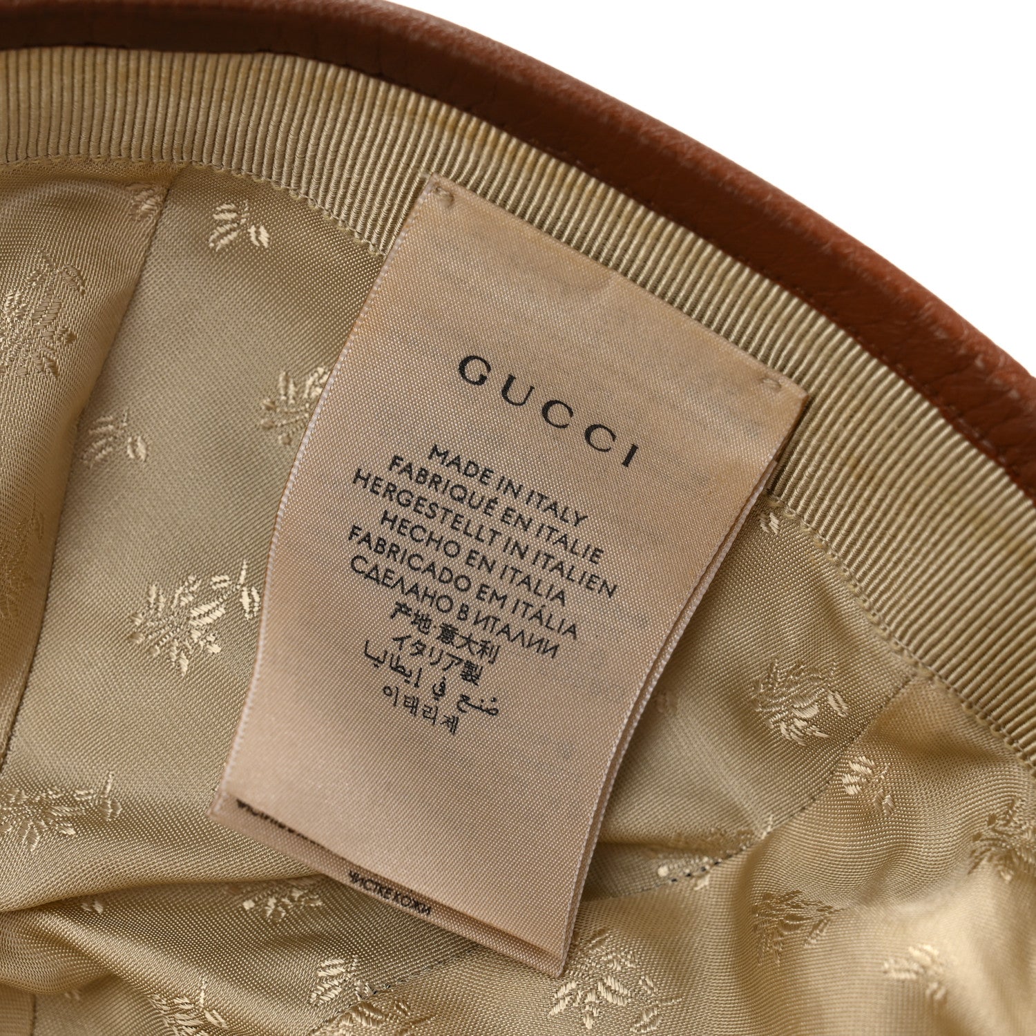 Gucci Washed Jacquard Denim Nappa GG Monogram Oscar Baseball Hat XL Denim Cuir 8 of 9
