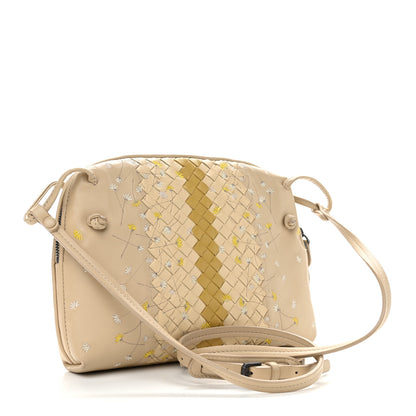 Bottega Veneta Nappa Intrecciato Floral Embroidered Pillow Crossbody Messenger Mink Multicolor 2 of 10