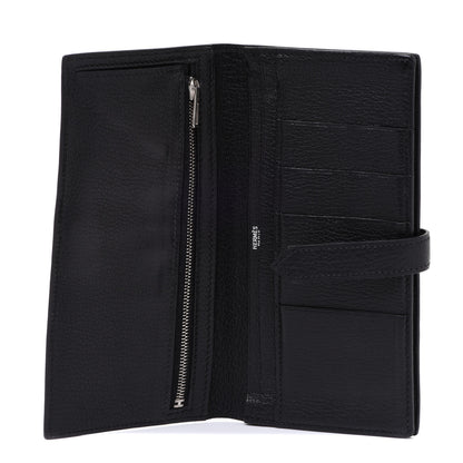 Hermes Chevre Mysore Bearn Gusset Wallet Black 5 of 11