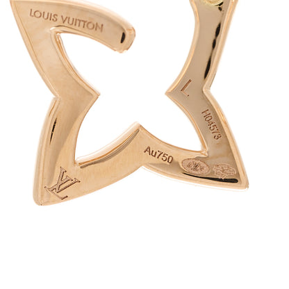 Louis Vuitton 18K Pink Gold Diamond Mini Blossom Hoop Earrings 5 of 6