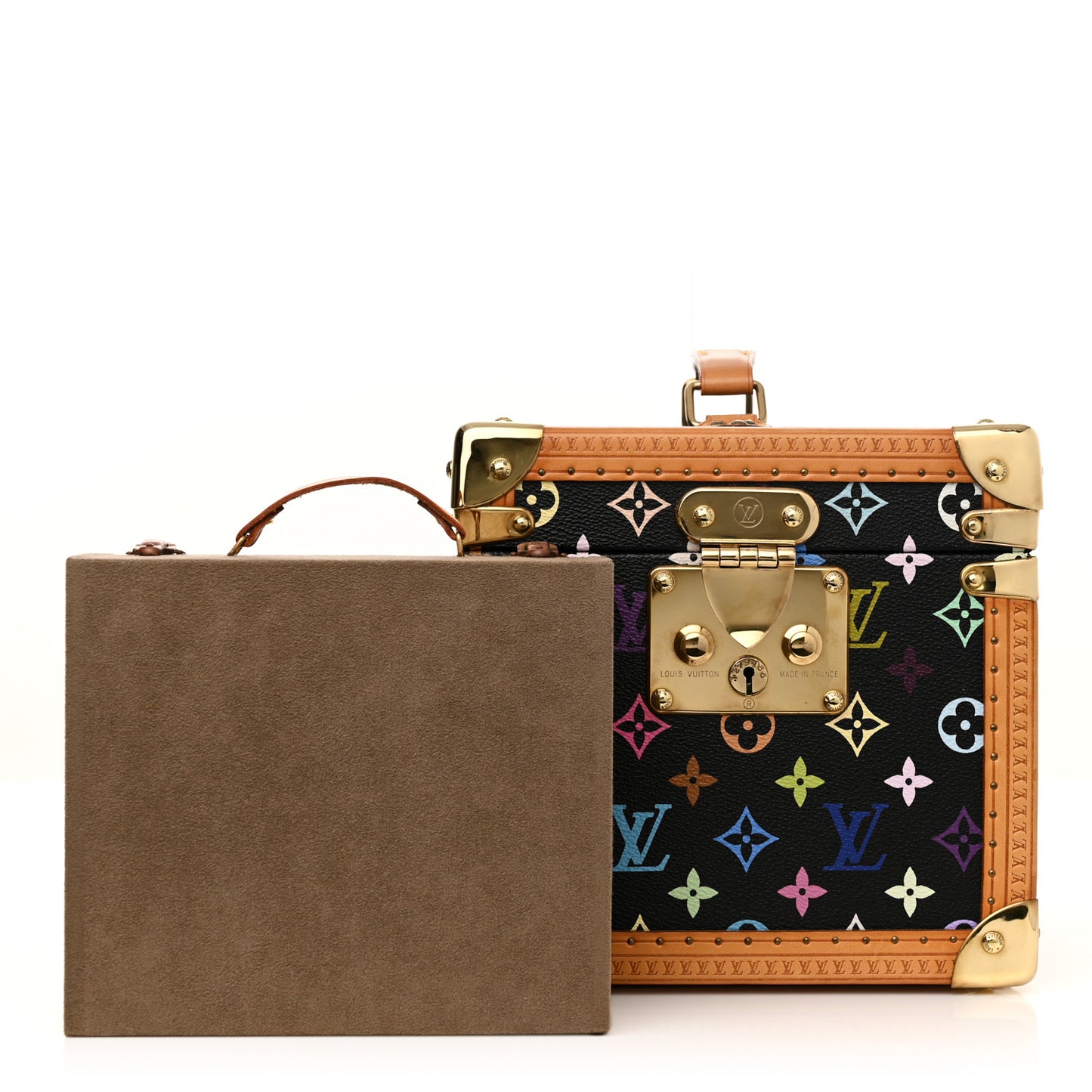 Monogram Multicolor Boite Flacons Beauty Train Trunk Case Black