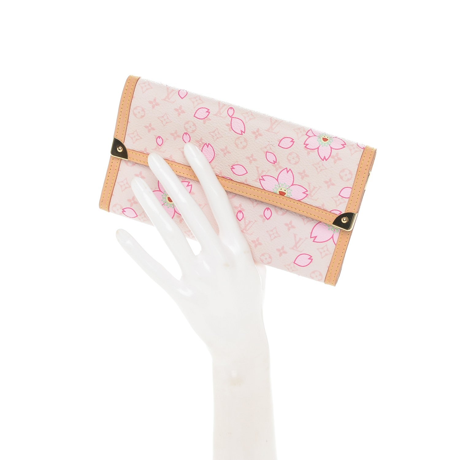 Louis Vuitton Monogram Cherry Blossom Porte Tresor International Wallet Pink 2 of 6