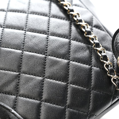 Chanel Shiny Caviar Quilted Medium Duma Pockets Drawstring Backpack Black 11 of 12