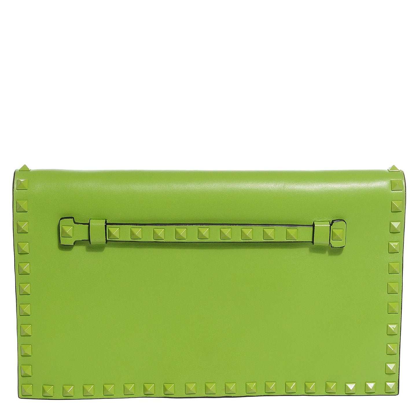 Nappa Rockstud Wristlet Clutch Pop Apple