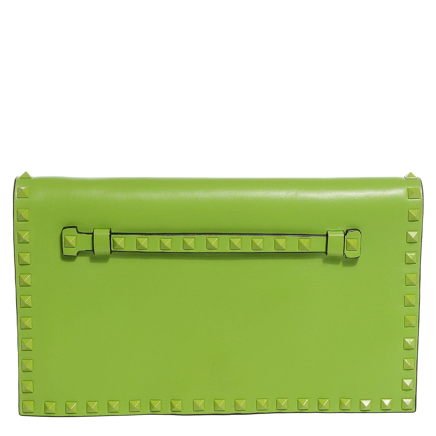 Valentino Garavani Nappa Rockstud Wristlet Clutch Pop Apple 1 of 7