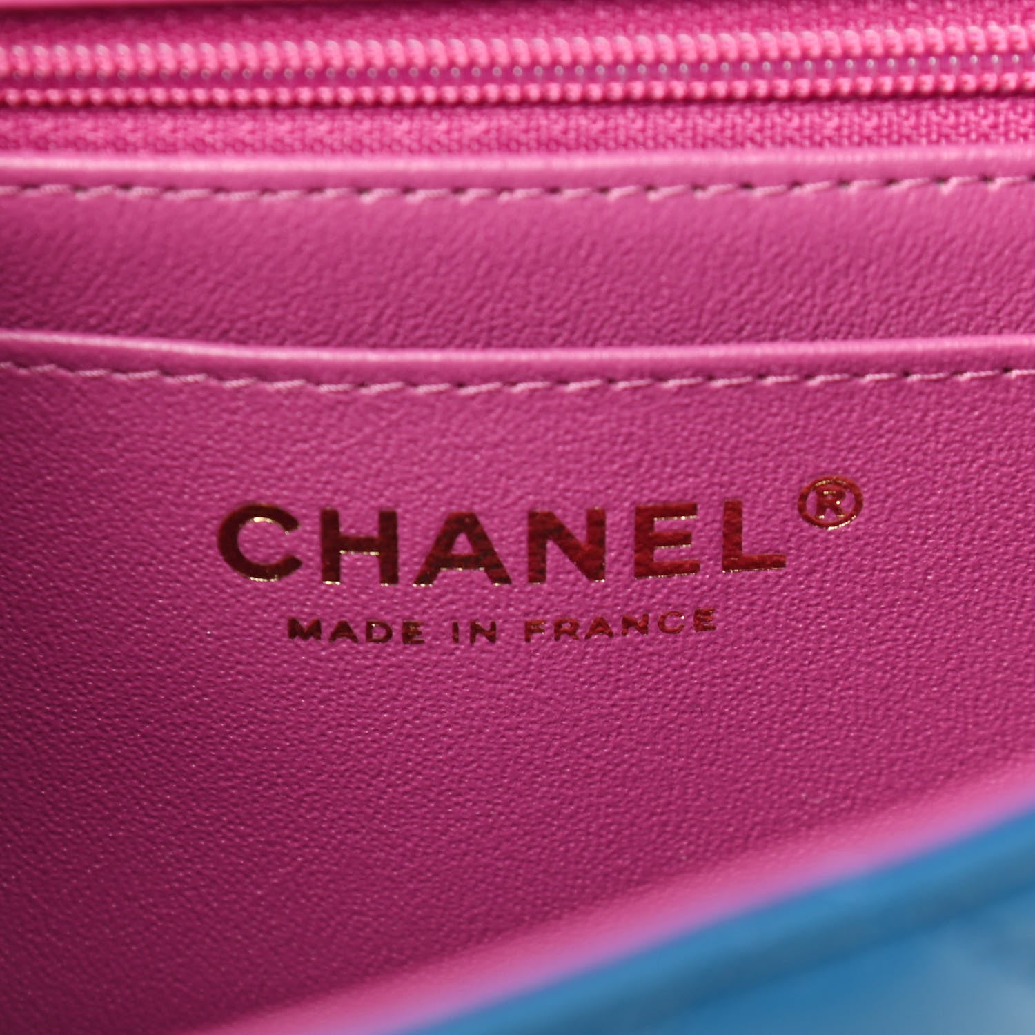 Chanel Lambskin Quilted Mini Rectangular Flap Blue Purple 10 of 17