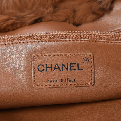 Chanel Lapin Fur Quilt Pattern Tote Brown 6 of 7