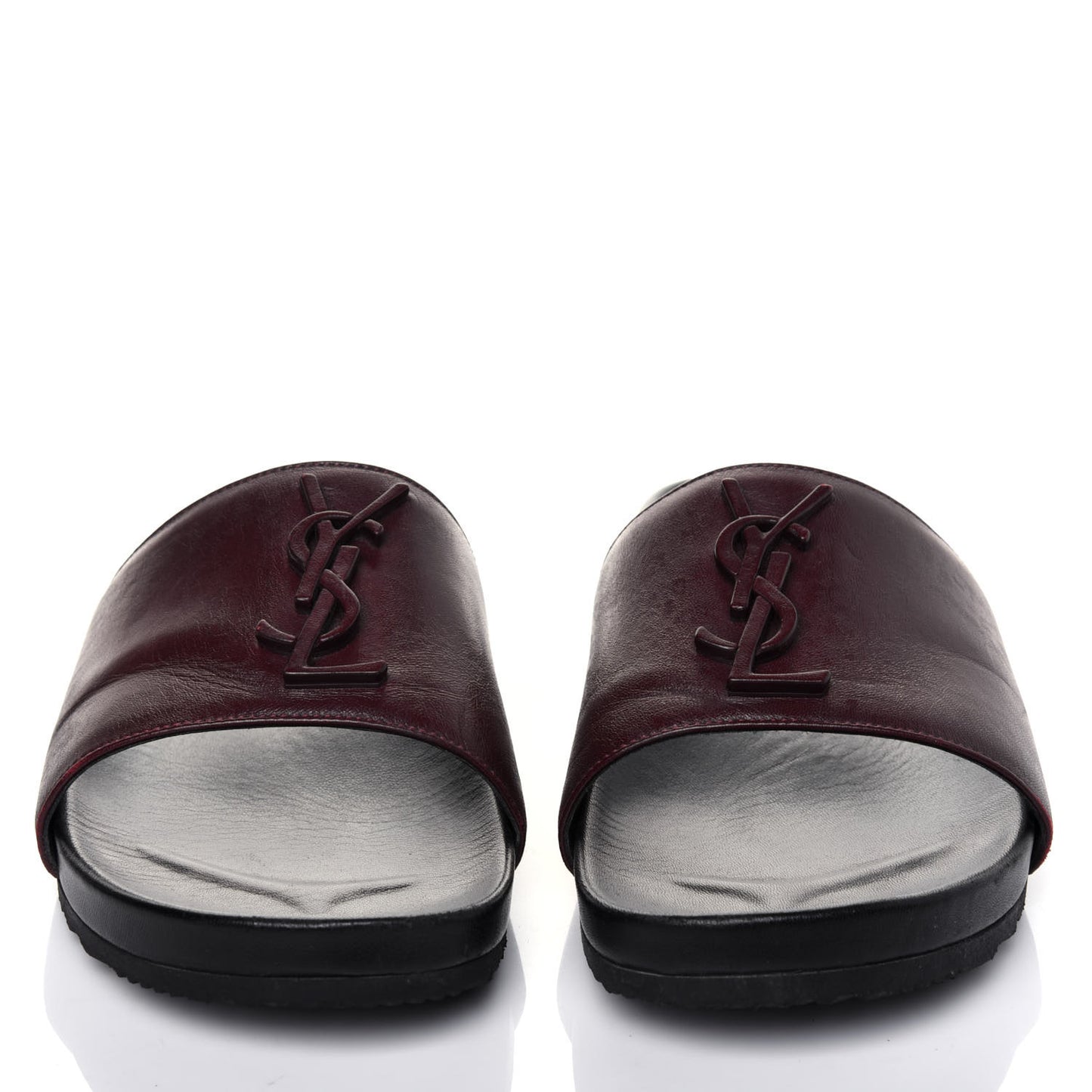 Lambskin Joan Slide Sandals 39 Burgundy