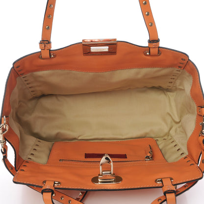 Valentino Garavani Vitello Small Rockstud Tote Orange 6 of 13