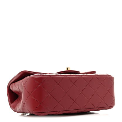 Chanel Lambskin Quilted Mini Top Handle Rectangular Flap Dark Red 4 of 10