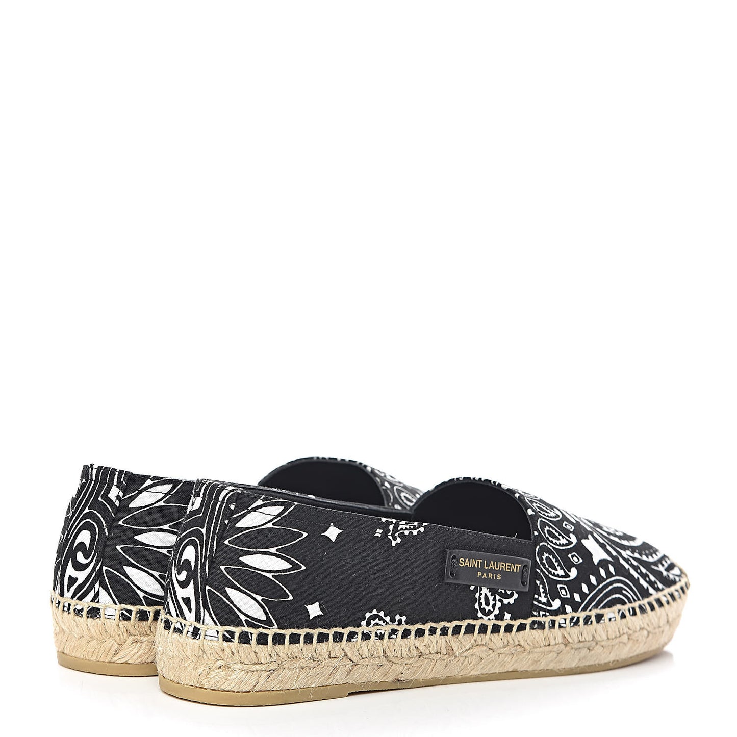 Bandana Print Canvas Espadrilles 36 Black