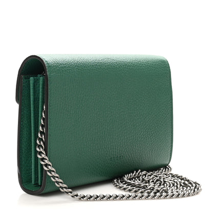 Gucci Calfskin Mini Dionysus Chain Wallet Emerald 3 of 11