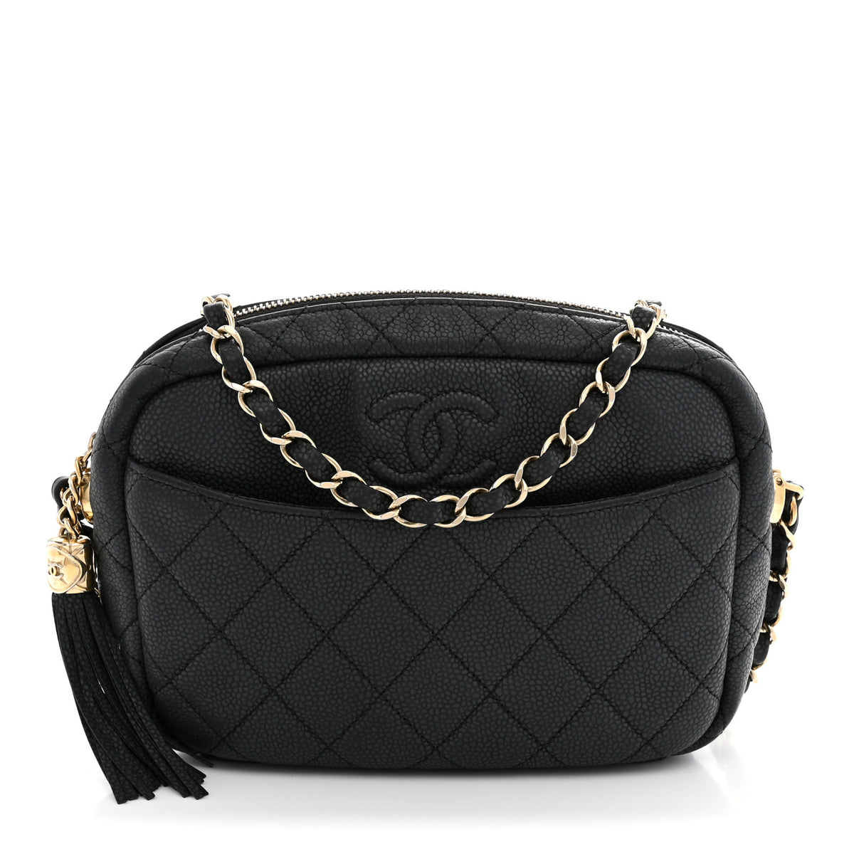Chanel Iridescent Caviar Quilted Small Coco Tassel Camera Case Black 1 of 10