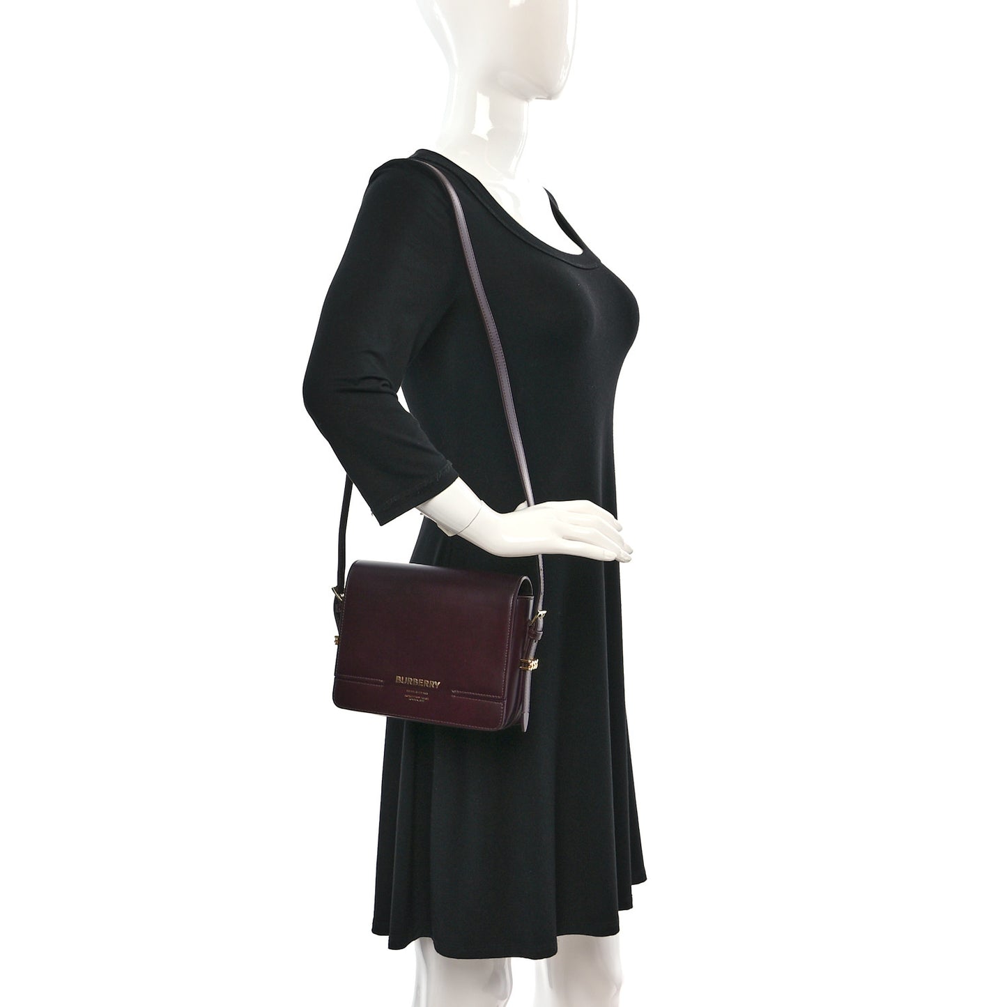 Smooth Calfskin Small Grace Bag Oxblood