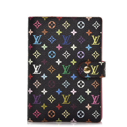 Louis Vuitton Monogram Multicolor Small Ring Agenda Cover Black Grenade 1 of 9