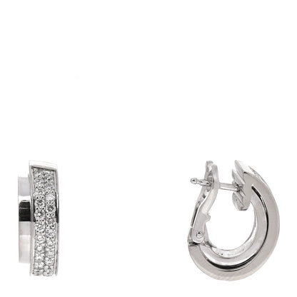 Piaget 18K White Gold Diamond Possession Hoop Earrings 1 of 5