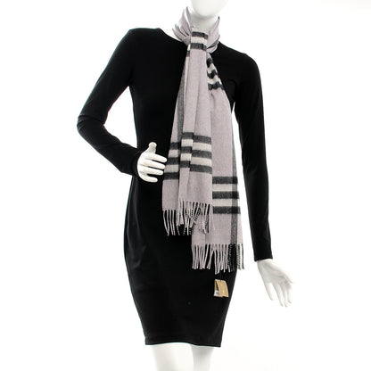 Burberry Cashmere Giant Check Fringe Scarf Dusty Lilac 2 of 4