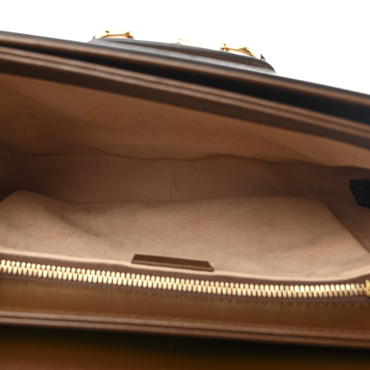 GG Supreme Monogram Horsebit 1955 Shoulder Bag Beige Brown Sugar