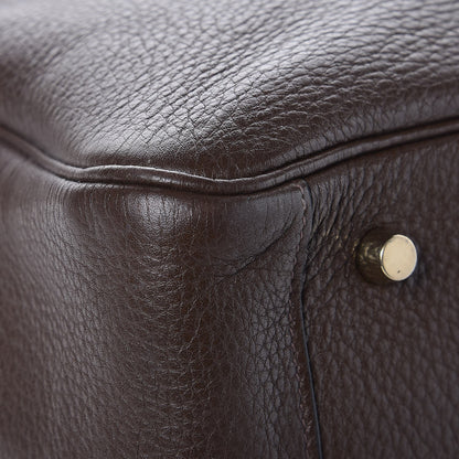 Hermes Taurillon Clemence Lindy 34 Chocolate 9 of 12