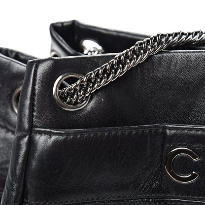 Chanel Lambskin Square Stitched Lax Accordion Shoulder Bag Black 10 of 10