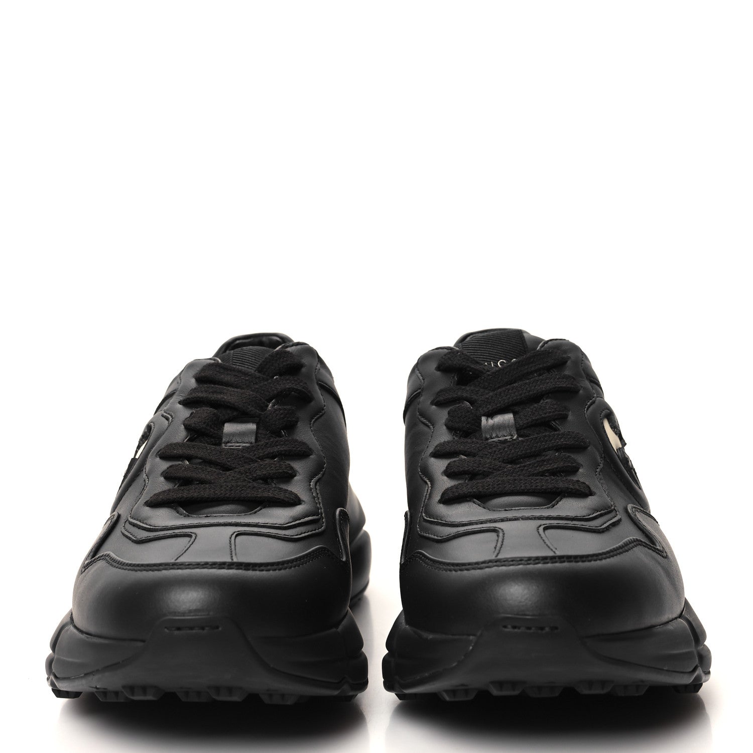 Gucci Dali Soft Calfskin Cut Out Interlocking G Womens Rhyton Sneakers 36.5 Black Ivoire 2 of 9
