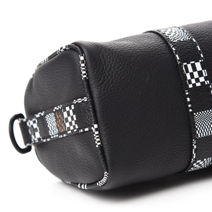 Louis Vuitton Calfskin Damier Distorted Keepall XS Black 6 of 10