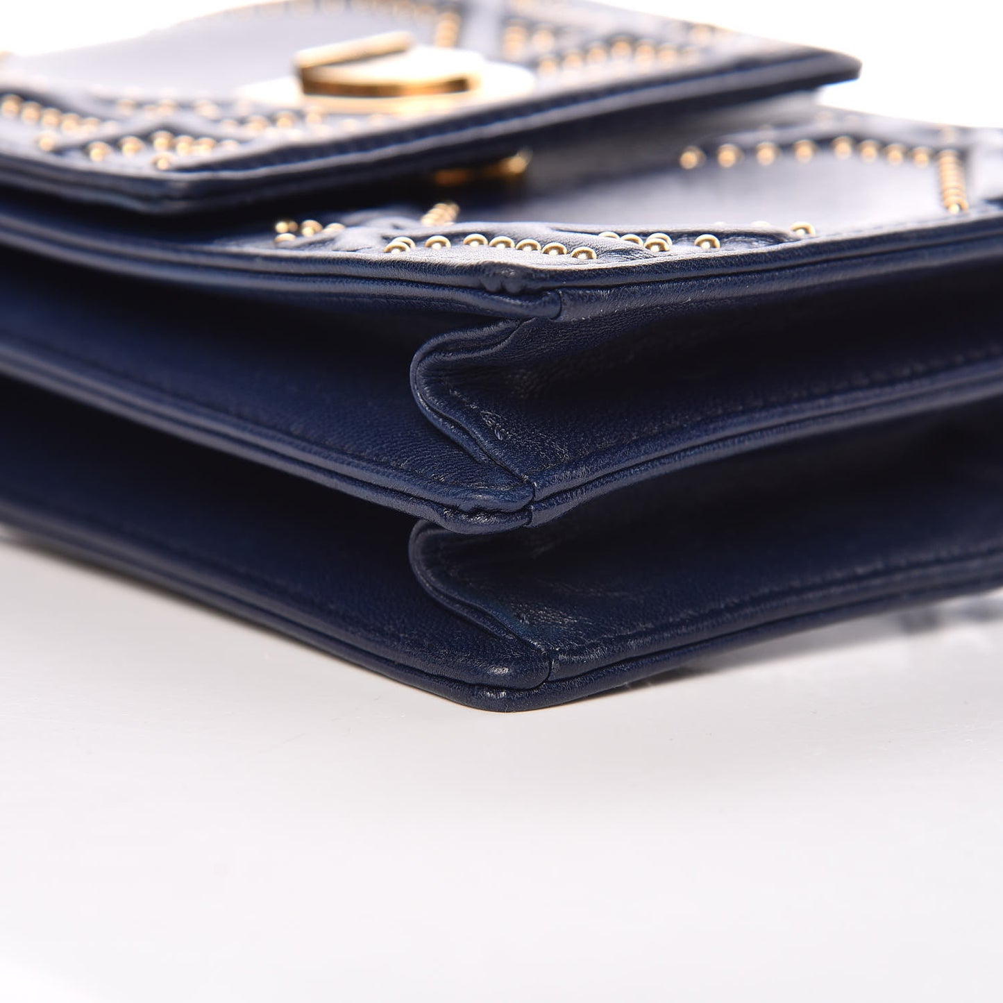 Lambskin Studded Vertical Diorama Indigo