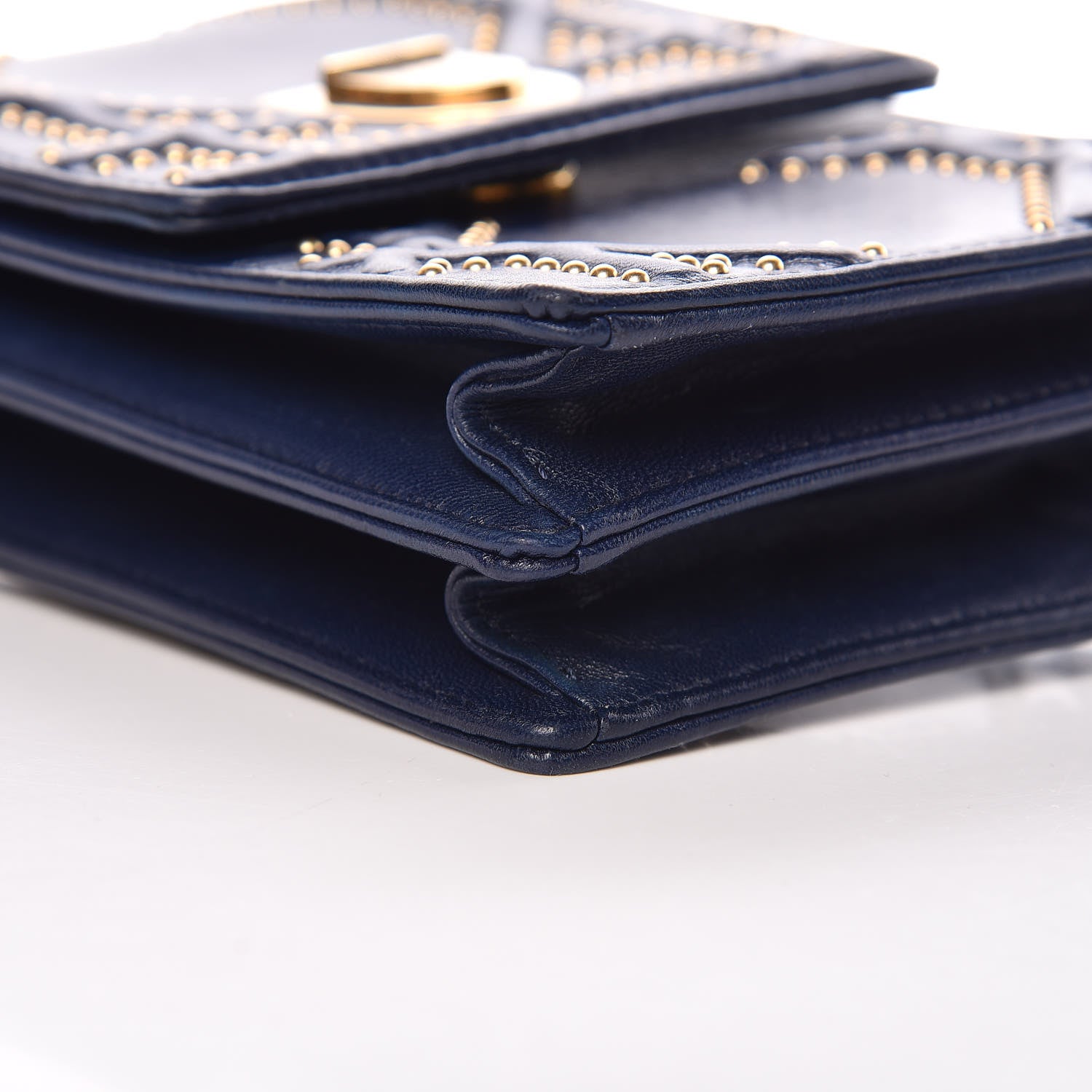 Christian Dior Lambskin Studded Vertical Diorama Indigo 5 of 10