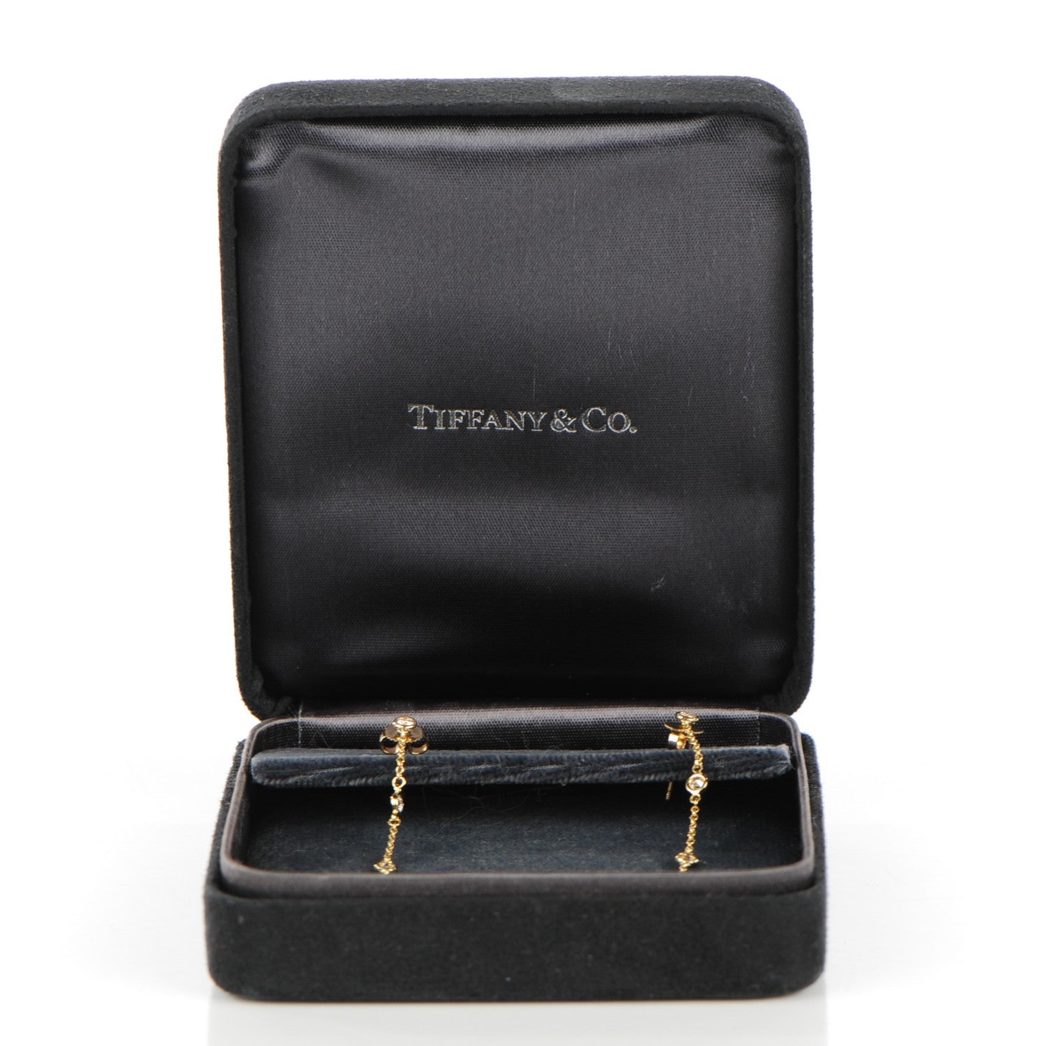 Tiffany 18K Yellow Gold Elsa Peretti Diamonds by the Yard Drop Earrings 3 of 7