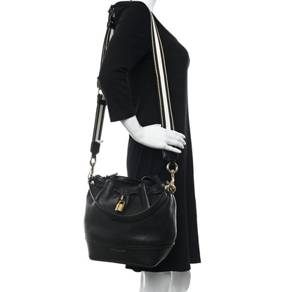 Marc Jacobs Grained Calfskin Lock That Bucket Bag Black 2 of 8