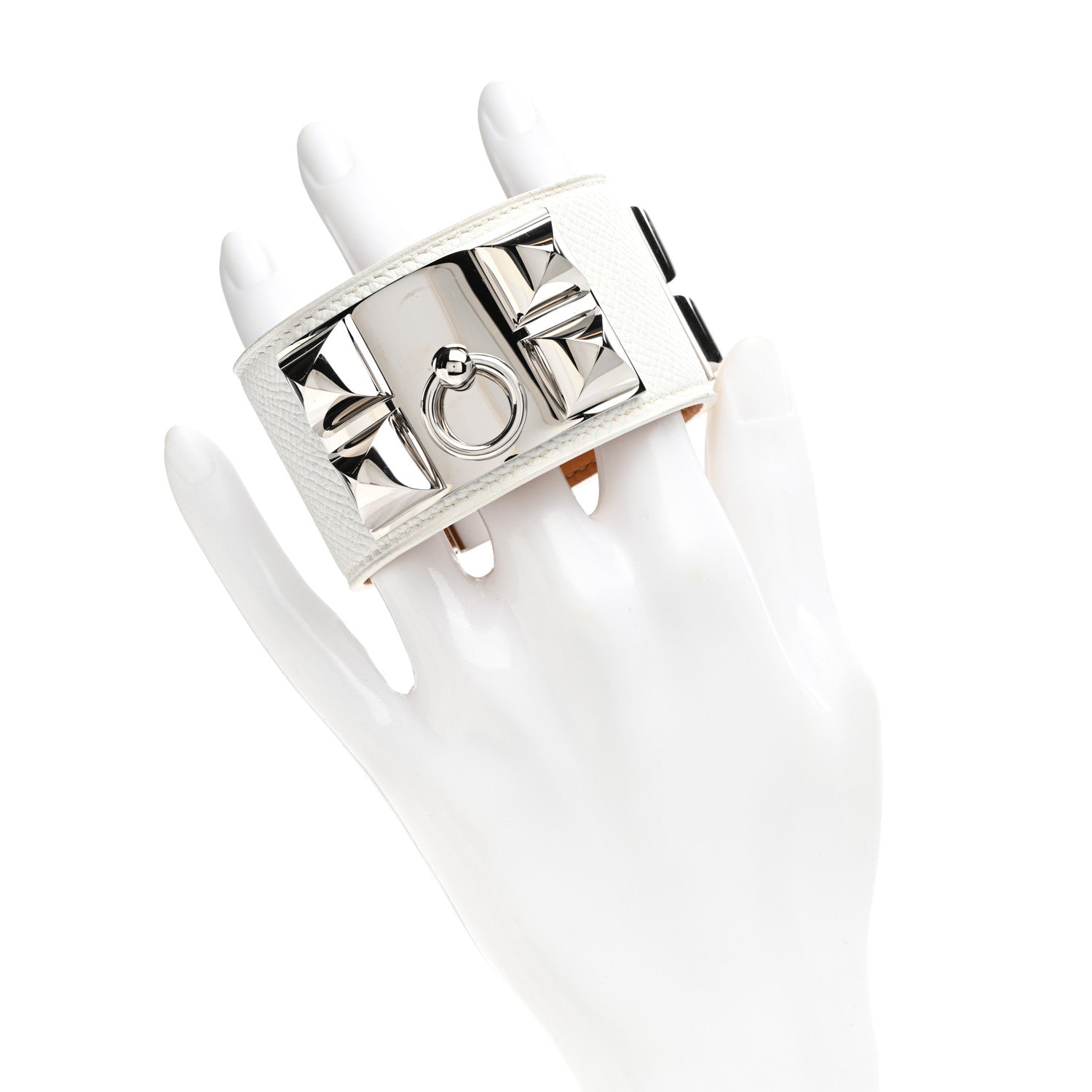 Hermes Epsom Collier De Chien CDC Bracelet S Blanc White 2 of 6