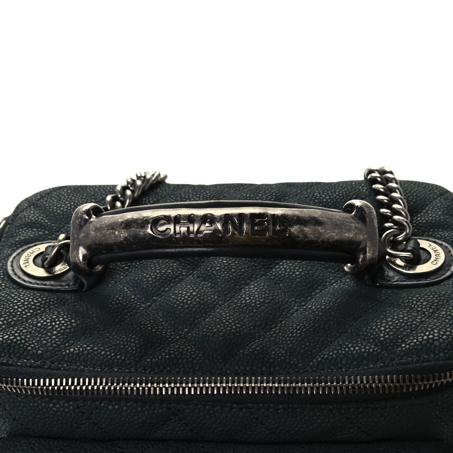 Chanel Iridescent Grained Calfskin Quilted Globe Trotter Vanity Case Black 8 of 12