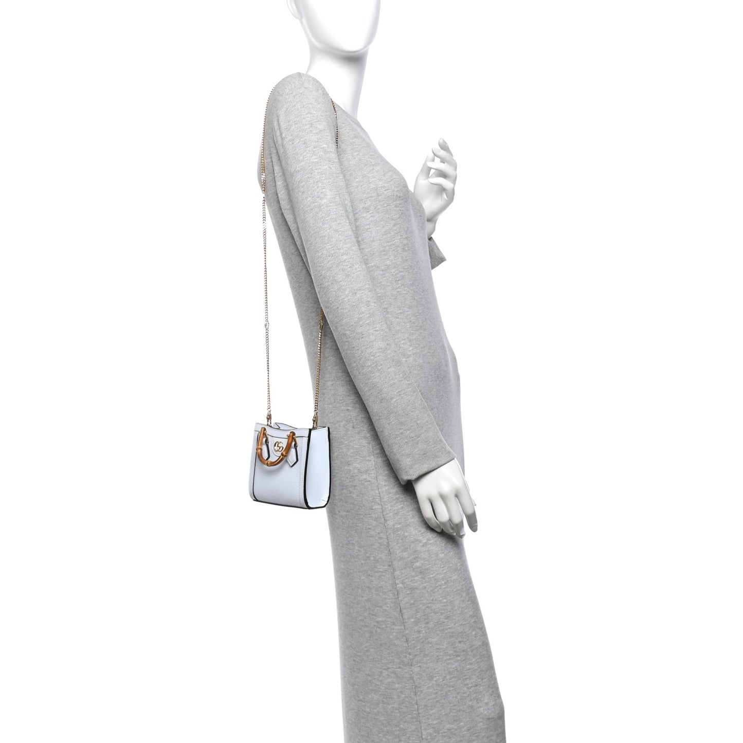 Textured Dollar Calfskin Super Mini Diana Tote Bag  Pale Blue