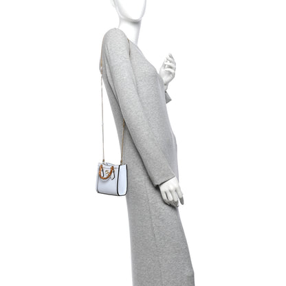Gucci Textured Dollar Calfskin Super Mini Diana Tote Bag  Pale Blue 2 of 11