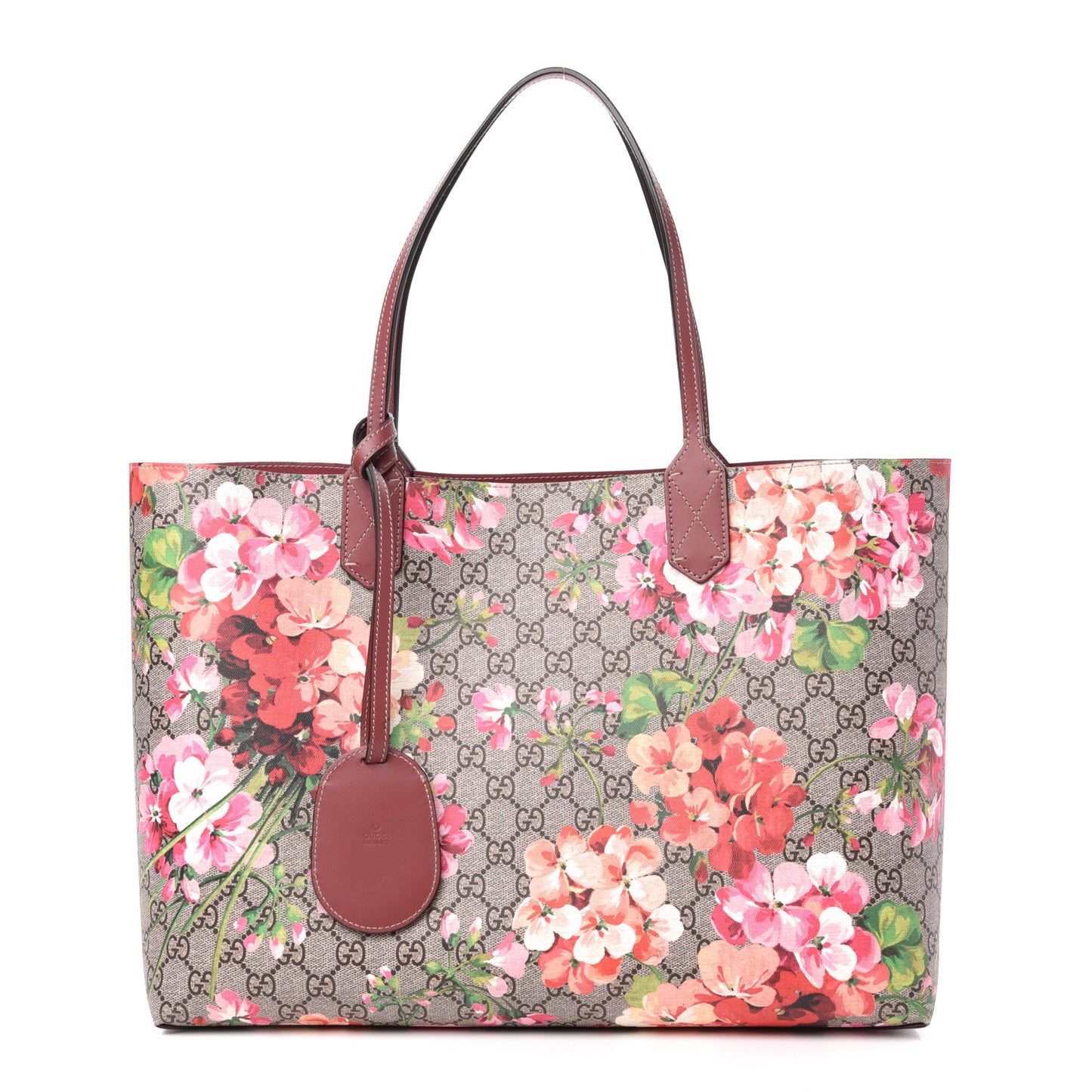 GG Supreme Monogram Blooms Medium Reversible Tote Beige Multicolor Dry Rose