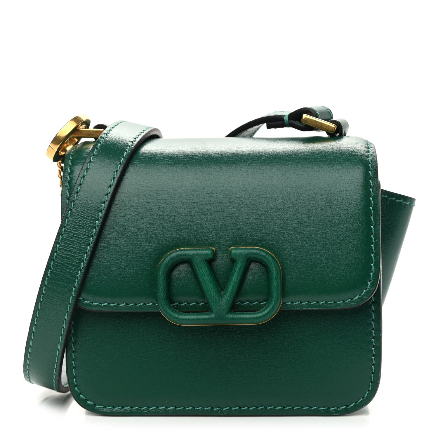 Valentino Garavani Smooth Calfskin Micro VSling Shoulder Bag Green 1 of 14