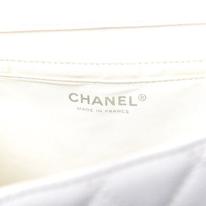 Chanel Caviar Quilted Maxi Single Flap White 6 of 14