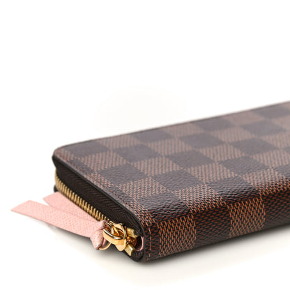 Louis Vuitton Damier Ebene Clemence Wallet Rose Ballerine 10 of 14