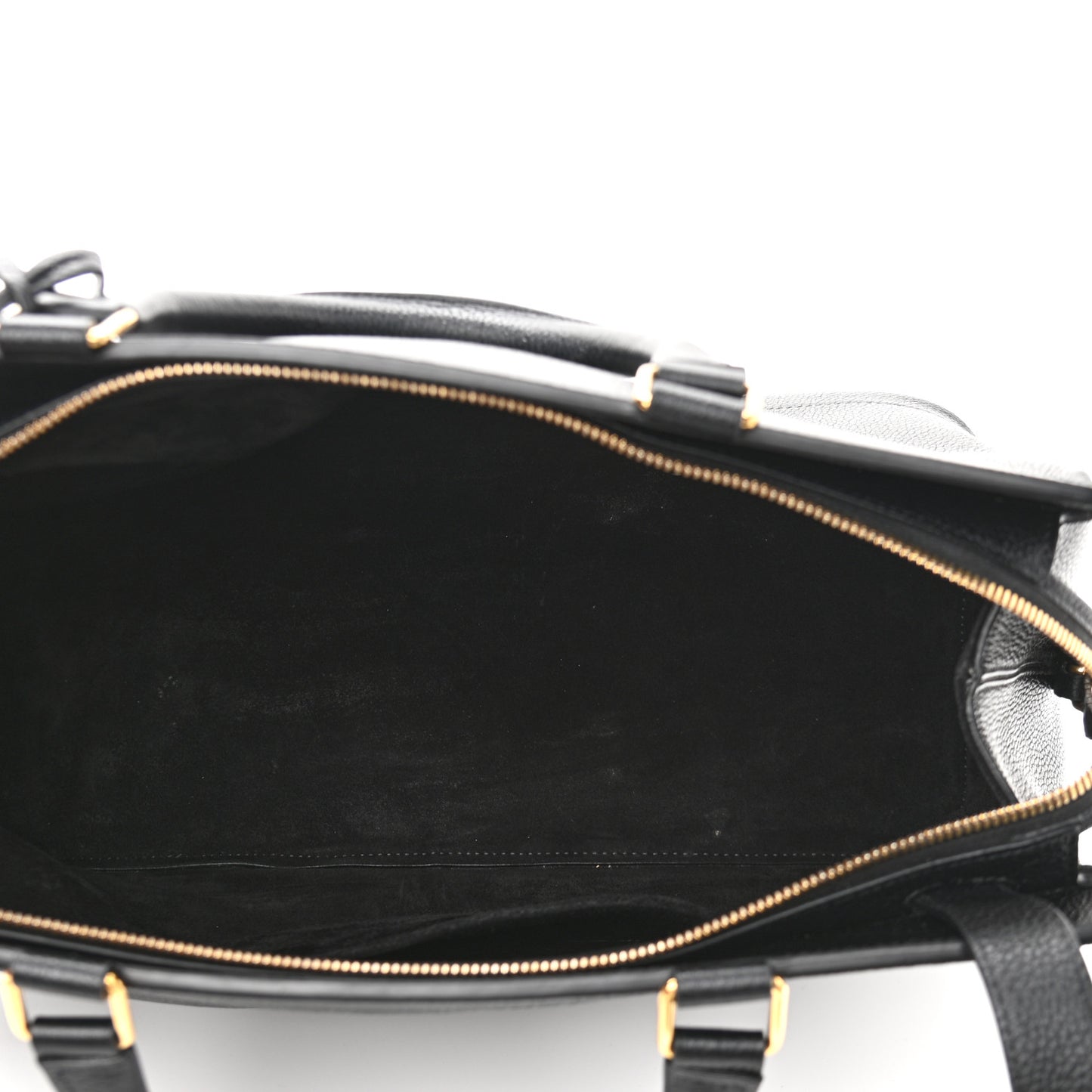 Grained Calfskin Medium Cabas De France Black