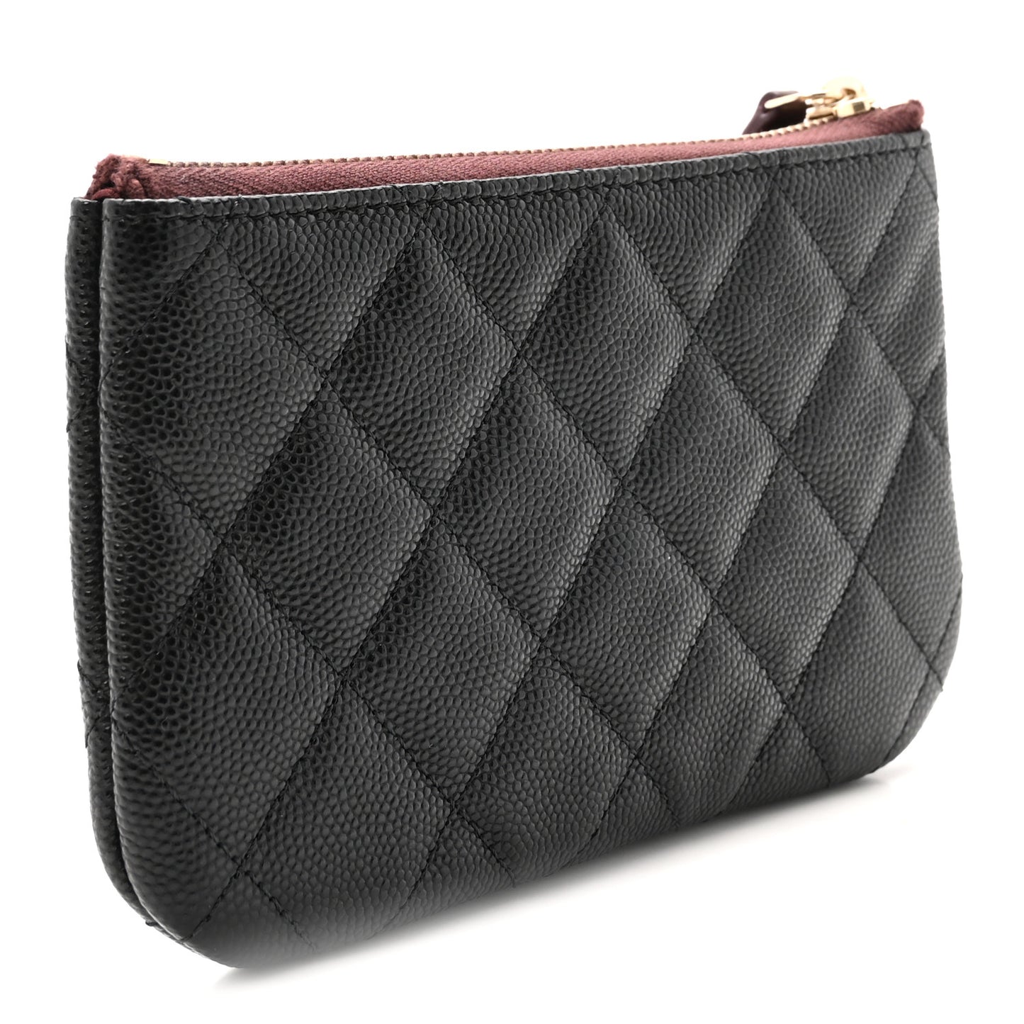 Caviar Quilted Small Cosmetic Case Black