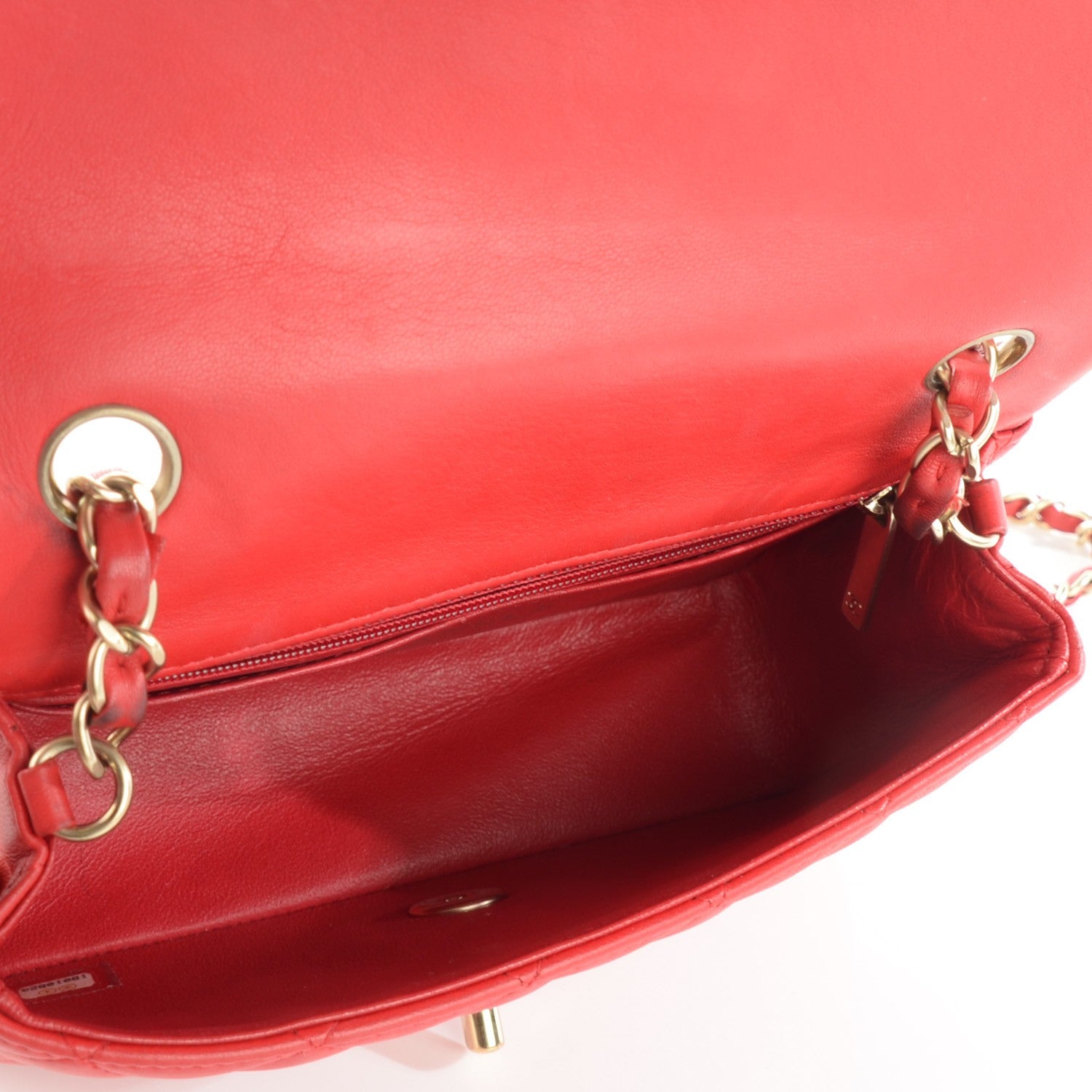 Chanel Lambskin Quilted Mini Rectangular Flap Red 5 of 11