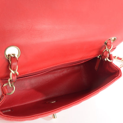 Chanel Lambskin Quilted Mini Rectangular Flap Red 5 of 11