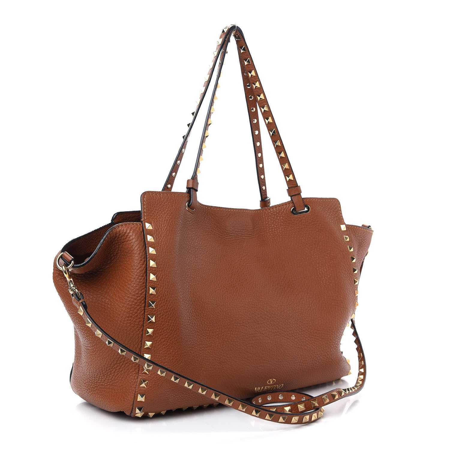 Valentino Garavani Pebbled Calfskin Medium Rockstud Tote Light Cuir 3 of 14