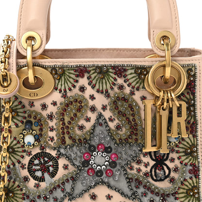 Christian Dior Calfskin Beaded Mini Lady Dior Beige Multicolor 8 of 11